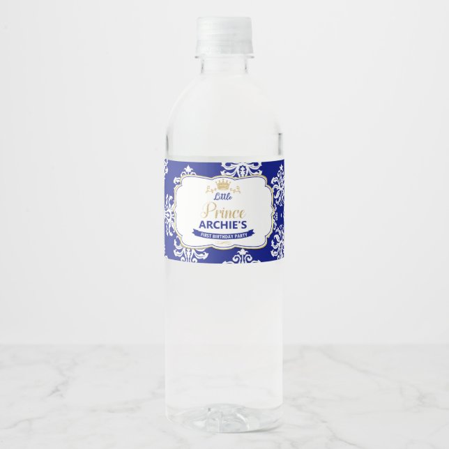 Rótulo De Garrafa De Vinho Festa do primeiro aniversario Príncipe Real Favore (Frente)
