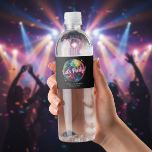 Rótulo De Garrafa De Vinho Festa Retro dos Anos 70 Bola de Discoteca Brilho G