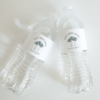 Rótulo De Garrafa De Vinho Fim de semana da árvore de palmeiras colorida