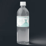 Rótulo De Garrafa De Vinho Floco de neve verde Winter Quinceañera<br><div class="desc">Rótulo de Garrafa de Água do Floco de Neve Verde Quinceañera</div>