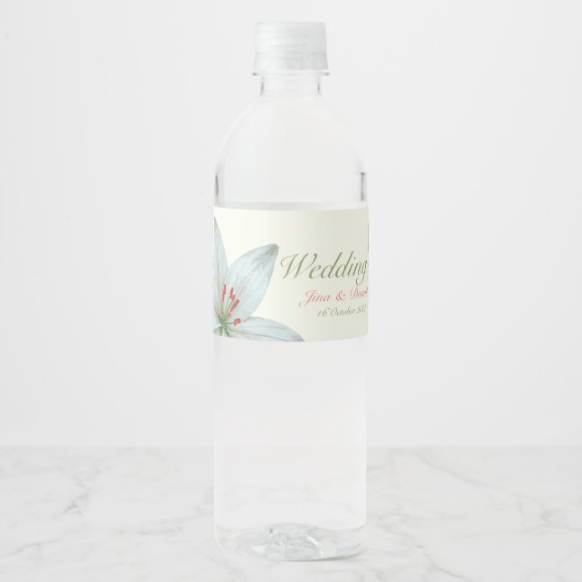 Rótulo De Garrafa De Vinho Flor de Açúcar Azure (Frente)