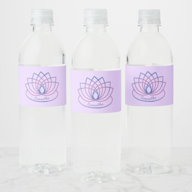 Rótulo De Garrafa De Vinho Flor de Lotus Rosa e Puro (Garrafas)
