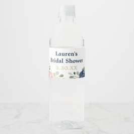 Rótulo De Garrafa De Vinho Floral Aquarela Elegante