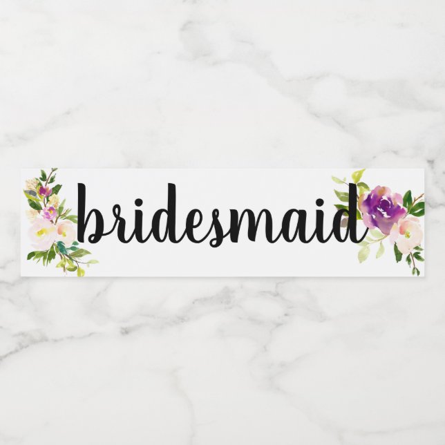 Rótulo De Garrafa De Vinho Floral Rosa Turvo (Rótulo Único)