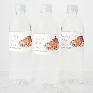 Rótulo De Garrafa De Vinho Floral Rústico Abóbora Laranja Queimada