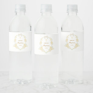 Rótulo De Garrafa De Vinho Flores Amarelas Quadro Arco Batismo