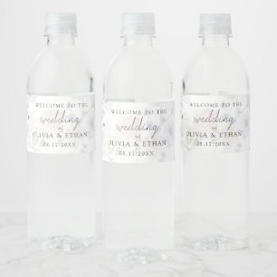 Rótulo De Garrafa De Vinho Flores Silvestres de Primavera Casamento Rosa Roxo