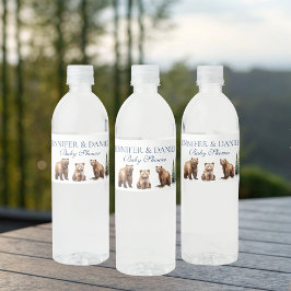 Rótulo De Garrafa De Vinho Floresta de Montanha do Urso da Neve de inverno