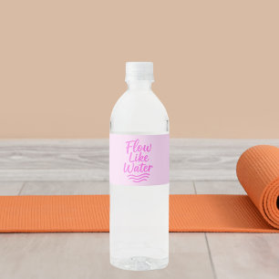 Rótulo De Garrafa De Vinho Fluxo rosa de aspas motivacionais como água