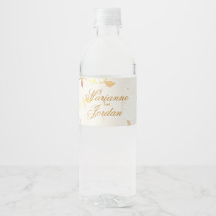 Rótulo De Garrafa De Vinho Folhas Dourados da natureza