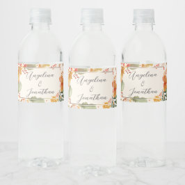 Rótulo De Garrafa De Vinho Folhas Elegantes de Outono Aquarela Casamento Pers