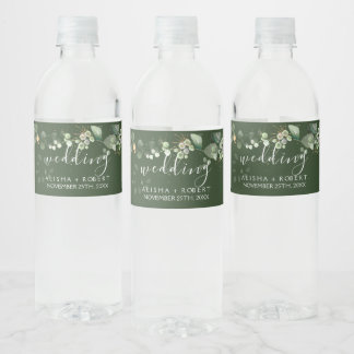 Rótulo De Garrafa De Vinho Forest Green Wedding