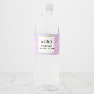 Rótulo De Garrafa De Vinho Formas de Retângulo Azul no Plano de Fundo Rosa, 