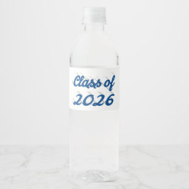 Rótulo De Garrafa De Vinho Formatura da turma de 2026 com letra azul
