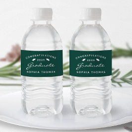Rótulo De Garrafa De Vinho Formatura de Boné de Roteiro Branco Verde 2026