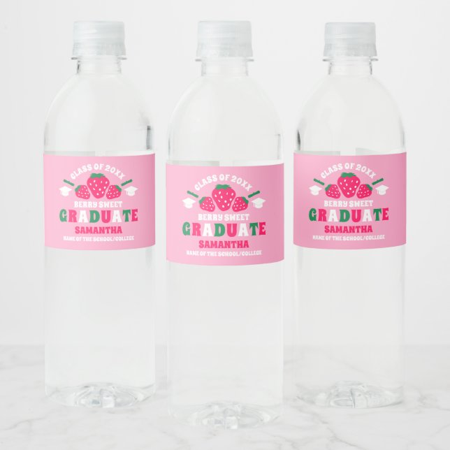 Rótulo De Garrafa De Vinho Formatura Doce de Morango Berry (Garrafas)