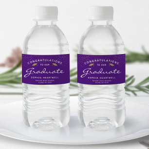 Rótulo De Garrafa De Vinho Formatura Edição 2026 Purple Gold Cap White Script