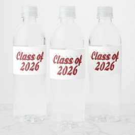 Rótulo De Garrafa De Vinho formatura texto grená turma de 2026 