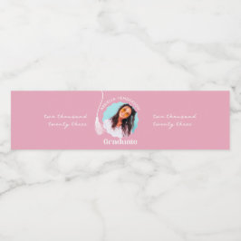 Rótulo De Garrafa De Vinho Foto de Graduação Rosa Trendy