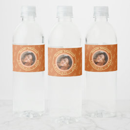 Rótulo De Garrafa De Vinho Fotomontagem de Graduação Laranja Moderna