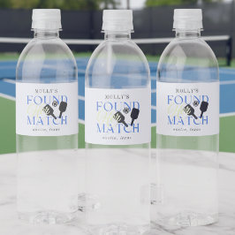 Rótulo De Garrafa De Vinho Found Her Match Pickleball Sporty Bachelorette