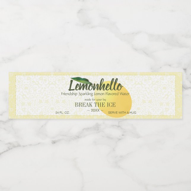 Rótulo De Garrafa De Vinho Fruta de citrinos limão | Amizade Olá Engraçado (Rótulo Único)