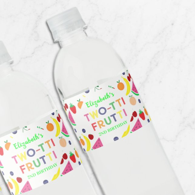 Rótulo De Garrafa De Vinho Fruta Dois-tti Frutti 2º Aniversário (Criador carregado)