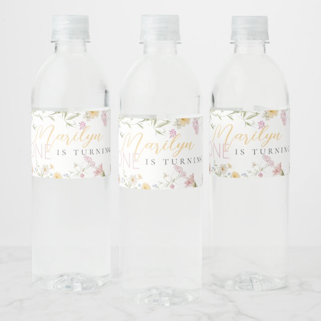 Rótulo De Garrafa De Vinho Garota de Flor Selvagem Transformando um Aniversár (Garrafas)