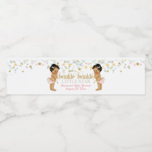 Rótulo De Garrafa De Vinho Garotas Gêmeas das Estrelas Brilhantes