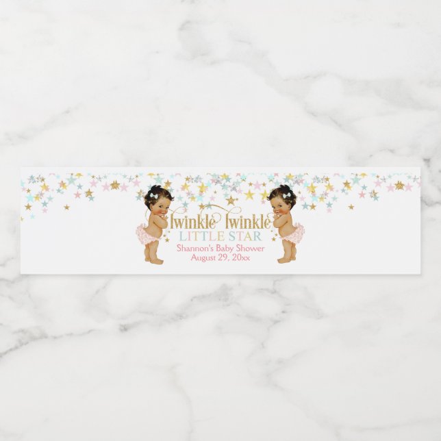 Rótulo De Garrafa De Vinho Garotas Gêmeas das Estrelas Brilhantes (Rótulo Único)