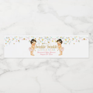 Rótulo De Garrafa De Vinho Garotas Gêmeas das Estrelas Brilhantes