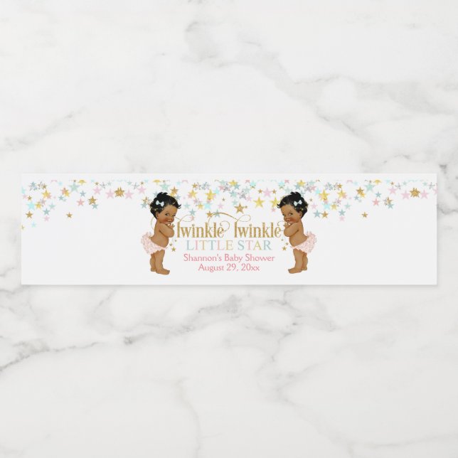 Rótulo De Garrafa De Vinho Garotas Gêmeas das Estrelas Brilhantes (Rótulo Único)