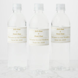 Rótulo De Garrafa De Vinho Garrafa de Água Casamento de Verão Boho Dourado Ca