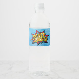 Rótulo De Garrafa De Vinho Garrafa de água de almoço do professor "Super Hero