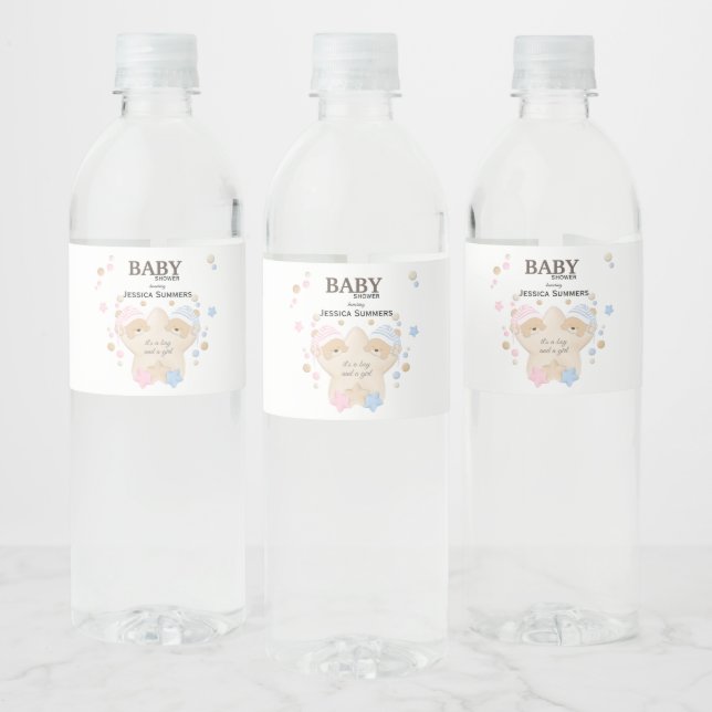 Rótulo De Garrafa De Vinho Gêmeos-Urso-de-Maníaco-de-Mancha-branca-Chá de fra (Garrafas)
