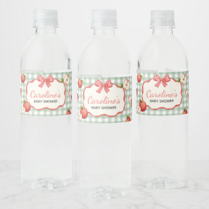 Rótulo De Garrafa De Vinho Gingham Apple do nosso Chá de fraldas