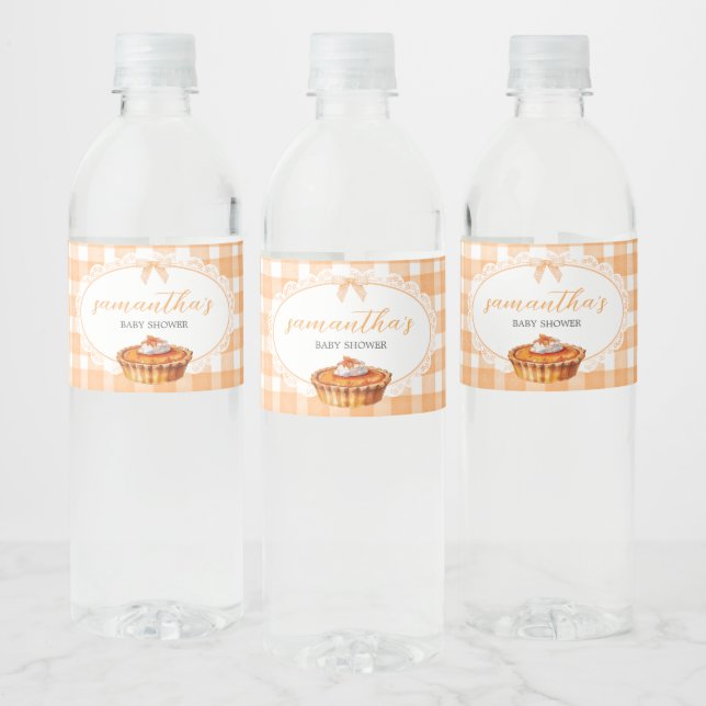 Rótulo De Garrafa De Vinho Gingham Little Cutie Pie Chá de fraldas (Garrafas)
