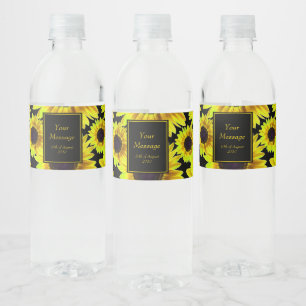Rótulo De Garrafa De Vinho Girassol amarelo brilhante bonito - alguma ocasiã