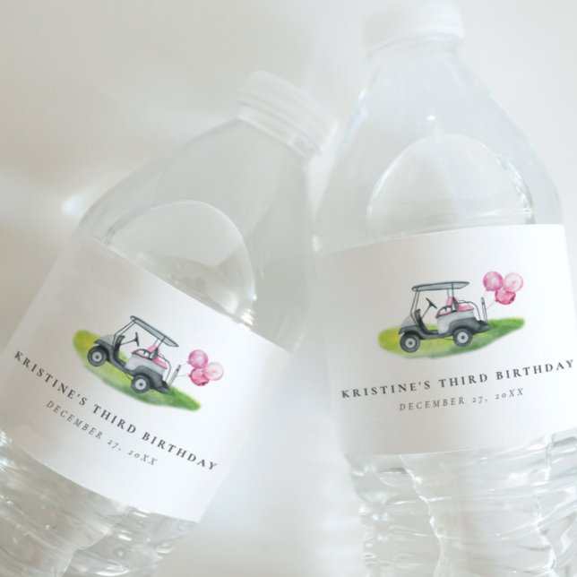 Rótulo De Garrafa De Vinho Golfe Rosa Par-tee (Criador carregado)