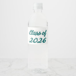 Rótulo De Garrafa De Vinho Graduação da turma de 2026 com letra verde