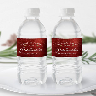 Rótulo De Garrafa De Vinho Graduação de Bonés Dourados com Script Branco de M