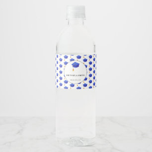 Rótulo De Garrafa De Vinho Graduação de padrão de Boné azul simples