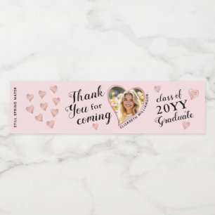 Rótulo De Garrafa De Vinho Graduação Personalizada De Foto Rosa Classe 2025 O