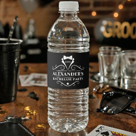 Rótulo De Garrafa De Vinho Gravata Preta de Smoking para Despedida de Solteir