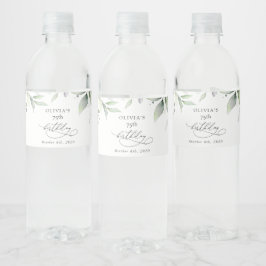 Rótulo De Garrafa De Vinho Greenery, Eucalyptus Leaves, Boho, Birthday