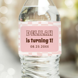 Rótulo De Garrafa De Vinho Groovy Daisy Retro Party