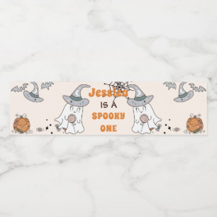 Rótulo De Garrafa De Vinho Groovy Halloween - Festa de aniversário Cute Spook