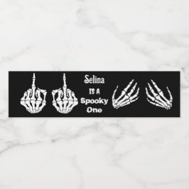 Rótulo De Garrafa De Vinho Halloween Festa de aniversário Skeleton