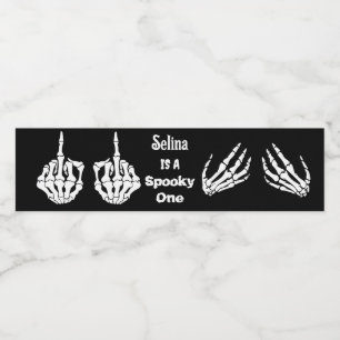 Rótulo De Garrafa De Vinho Halloween Festa de aniversário Skeleton