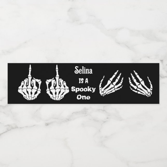 Rótulo De Garrafa De Vinho Halloween Festa de aniversário Skeleton (Rótulo Único)